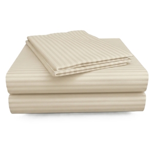 <b>Striped</b> Bed Sheet <b>Set</b> Pillowcase <b>Set</b> <b>Bedding</b> Stripe Linen Look Breathable For Home Hotel Use Custom Logo - Product Image 2