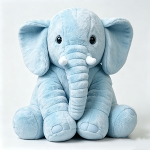 customized <b>soft</b> plush elephant with white tusks, light blue paw pads, infant wildlife <b>stuffed</b> <b>toy</b> - Product Image 1
