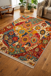 Meilleurs ensembles de tapis Oushak en soie/laine de qualité supérieure - Motif géométrique traditionnel, antidérapant, écologique, adapté aux animaux de compagnie, luxe, pour la prière - Product Image 2