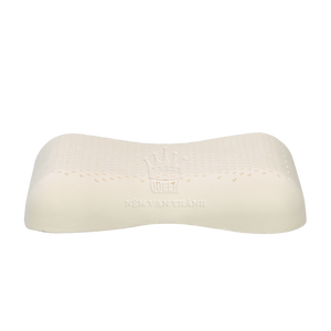 Oreiller en latex anti-ronflement avec soutien cervical, en polyester/coton blanc 200TC, matériau naturel toutes saisons, écologique et durable. - Product Image 1