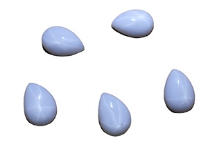 Zafiro Estrella Blanco Opaco en Forma de Pera de 9x13 mm, 4.5 Quilates, Creado en Laboratorio, Cabujón Pulido de 6 Rayos y 4 mm de Altura para Joyería - Product Image 6
