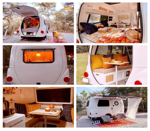 Mini caravana ligera de chapa galvanizada, casa rodante compacta con cocina y espacio para dormir, unidad de camping remolcable. - Product Image 6
