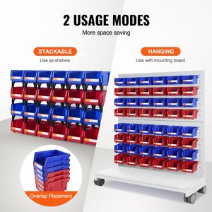 Set di 24 Contenitori Impilabili per Organizzazione, Blu/Rosso, 12,7 cm x 10,2 cm x 7,6 cm, in Plastica Resistente - Product Image 2