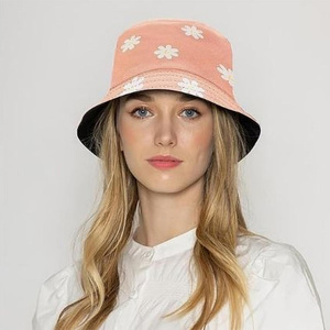 Chapeau Bob en Coton à Imprimé Floral Marguerite pour Femme, Chapeau de Soleil Estival, Esthétique Mignonne, Casquette de Pêcheur d'Extérieur, Vente en Gros OEM - Product Image 6