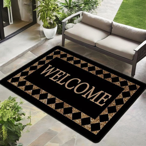 Modern Geometric Design Machine Made PET Friendly Polyester Reversible Door Mat Wear-Resistant Washable for Home Outdoor Hotel - Product Image 2