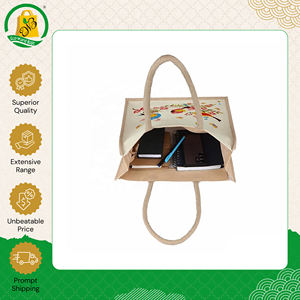 Bolsos de Mano de Yute con Asa Acolchada y Correa, Fabricados en India, Diseños Personalizados, Ecológicos, con Estampado Completo - Product Image 4