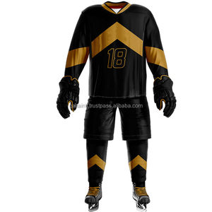 Ropa de hockey sobre hielo transpirable para adultos con camisetas de hockey sobre hielo impresas por transferencia de calor automatizada para adultos Hockey de poliéster 100% - Product Image 1