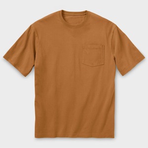 Men's Rust Brown Cotton T-<b>Shirt</b> Regular Fit O-Neck Short Sleeve Casual Solid Color Jersey Knitted Plain Dyed - Product Image 1