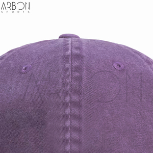 Nouvelles casquettes 6 panneaux vierges de haute qualité en coton sergé lavé respirant violet uni avec boucle métallique réglable pour l'extérieur - Product Image 5