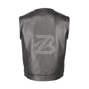 Gilet en cuir PU de qualité supérieure pour homme, confortable, professionnel, imperméable, réversible, col en V, style streetwear, gilets, vestes sans manches - Product Image 2