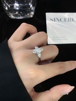 Bague en platine PT950 avec diamant de laboratoire de 2 carats en forme de marquise pour femme, bague de fiançailles, cadeau, bijoux en diamant de laboratoire tendance