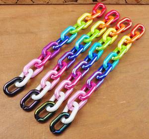 Chaîne murale décorative en résine, maillons larges, style moderne, mélange de couleurs, faite à la main, punk, creuse, grosse et longue, pour la décoration intérieure - Product Image 1