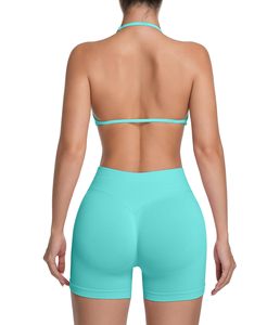 Tank Top Matching Yoga Sets Two Piece Workout Sets For Women Breathable Spandex High Waist <b>Booty</b> Lifting Shorts Gym Yoga Active - Product Image 2
