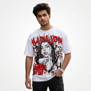 Fabricant de vêtements décontractés streetwear pour hommes, t-shirt 100% coton 300 GSM, col rond, OEM - Product Image 3