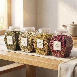 Clear PET Hexagon Shape Transparent <b>Plastic</b> Candy Storage <b>Jar</b> Screw <b>Lid</b> Food Snacks Pavico Brand Custom Logo Vietnam Factory - Product Image 3