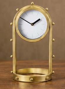 Modern Minimalist <b>Wall</b> <b>Clock</b> Mechanical Movement Hourly <b>Chiming</b> Silent Gold Finish Metal - Product Image 3