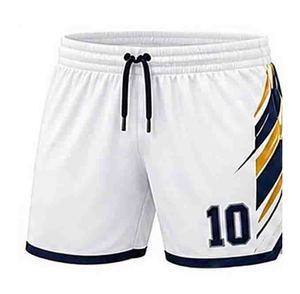 Shorts de football violets avec cordon de serrage, pantalons courts d'entraînement sportif, numéros d'équipe sublimés, vêtements de sport - Product Image 3