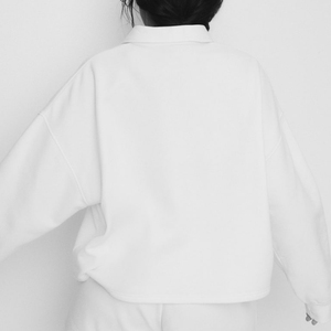 Nuevo Diseño Otoño Invierno Sudadera Holgada Lisa de Moda para Mujer con Bordado de Felpa y Cuello Redondo - Product Image 2