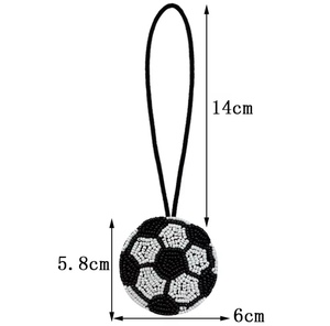 Llaveros de diamantes de imitación hechos a mano, vintage, para fiesta, con letras del alfabeto multicolor, amuletos de muñeca con inicial, en colores amarillo y rojo. - Product Image 3