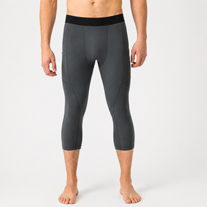 Leggings de compression personnalisés pour hommes, longueur intégrale, pour entraînement sportif, avec poche, couche de base - Product Image 2