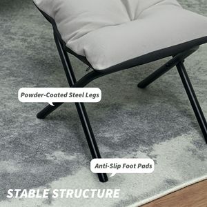 เก้าอี้พักผ่อนหุ้มผ้าสีเทาอ่อนพร้อมออตโตมันและช่องเก็บของด้านข้างสำหรับห้องนั่งเล่นและห้องนอน - Product Image 5