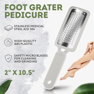 Lima de pie de pedicura profesional, removedor de callos blanco de doble cara con mango ergonómico, removedor de callos de acero inoxidable para pies - Product Image 2
