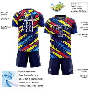 Maillot de football personnalisé Uruguay à manches courtes, rayures diagonales, sublimation, respirant, séchage rapide, vêtements d'équipe, vêtements de sport pour hommes - Product Image 2
