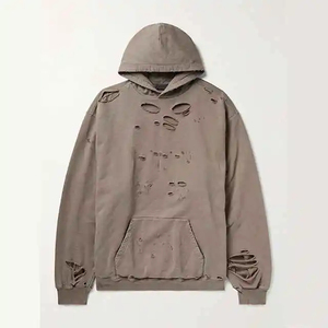 เสื้อฮู้ดดี้ผู้ชายแบบสั่งทำขายดีที่สุด ผ้าคอตตอนหนานุ่ม สไตล์วินเทจฟอกสีแบบแอซิดวอช พร้อมเอฟเฟกต์ซันเฟด - Product Image 2