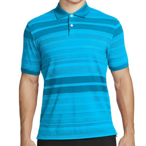 Polo à manches courtes pour homme, rayé rouge, à séchage rapide, en tricot, pour le golf - Product Image 4
