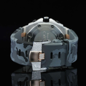 Reloj de Moda con Correa de Caucho de 41 mm, Acero Inoxidable, Diamante Moissanita, Mecánico, Automático, Cronógrafo, Cristal de Zafiro, Tono Rosa - Product Image 4