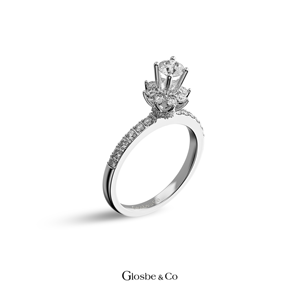 Anillos para Mujer Celeste Bloom con Diamante Natural, Oro Sólido de 18K, 4.5 mm D/VVS2, Glosbe & Co, Joyería para Uso Diario, Venta al Por Mayor OEM/ODM - Product Image 1