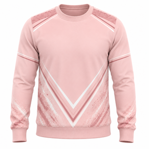 เสื้อสเวตเชิ้ตผู้ชายสีชมพูพิมพ์ลาย คอกลม ทรงปกติ สวมใส่สบายๆ ในฤดูใบไม้ร่วง พิมพ์ลายแบบซับลิเมชั่น ผ้าโพลีเอสเตอร์ถัก 100% - Product Image 1
