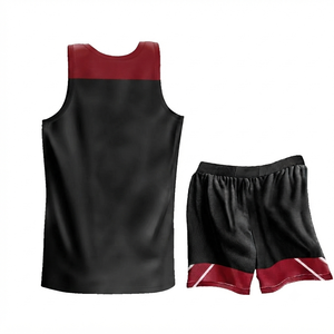 Custom Black Maroon Basketball Jersey Set Sleeveless <b>Athletic</b> Team Uniform Breathable Men Sportswear Wholesale High Performance - Product Image 5