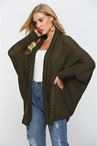 Cardigan en tricot texturé pour femme, confortable, chaud, décontracté, à manches longues, vêtement d'extérieur tendance pour la saison automne-hiver - Product Image 3