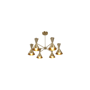 Luxury Gold-Plated Brass Chandelier 6 Light Modern Mid Century Pendant Ceiling Lamp Hanging Fixture Home Decor <b>Lighting</b> - Product Image 1