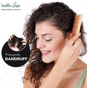 หวีไม้สะเดาทำมือ HealthAndYoga PureTress  แบบสองซี่ แข็งแรง ทนทาน เป็นมิตรกับสิ่งแวดล้อม เหมาะสำหรับผู้สูงอายุ ราคาจากอินเดีย - Product Image 2