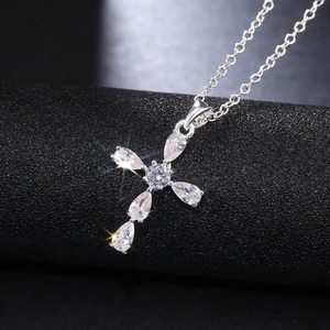 Lab Grown Diamond Cross <b>Pendant</b> Ring 14K <b>Solid</b> <b>Gold</b> Oval Cut 1.10 Carat Luxury IGI Certified - Product Image 4