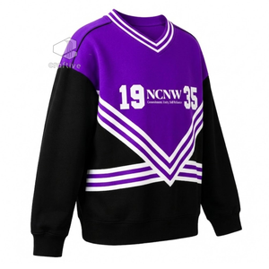 NCNW เสื้อสเวตเตอร์คอกลมผ้าฝ้ายปักลายสีม่วงและสีขาวสำหรับผู้หญิง เสื้อผ้าสำหรับพี่น้องในกลุ่มเพื่อนร่วมชั้น - Product Image 2