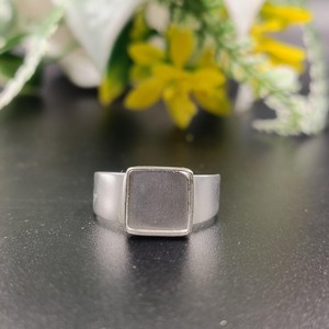 Bague en argent sterling 925 avec monture carrée de 8 mm pour cabochon, idéale pour la création de bijoux DIY et la personnalisation - Product Image 3