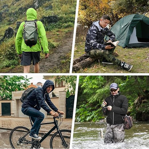 <b>Men</b>’s Packable Camouflage Windbreaker – Ultra-Lightweight Weather-Resistant Shell with Integrated Travel <b>Pouch</b> Softshell Jacket - Product Image 6
