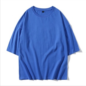 เสื้อยืดคอกลมแขนสั้นทรงโอเวอร์ไซส์ ผ้าคอตตอนเจอร์ซีย์ สำหรับผู้ชาย สีดำ สวมใส่สบาย ทรงปกติ ระบายอากาศได้ดี น้ำหนัก 220 กรัม แบบถัก - Product Image 2