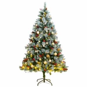 Sapin de Noël Artificiel Articulé avec 300 LED et Ensemble de Boules 94,5'' pour une Décoration Festive - Product Image 1