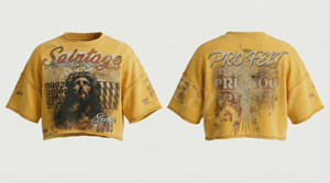 T-shirt Homme Hip Hop Streetwear Personnalisé Décontracté d'Été en Polaire Respirant Coupe Ample Col Rond Effet Vieilli Ourlet Brut Épaules Tombantes - Product Image 5