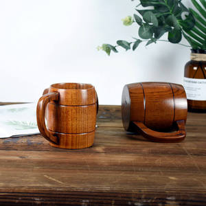 แก้วไม้ดีไซน์ญี่ปุ่นสไตล์ Japandi พร้อมหูจับ  รักษ์โลก เหมาะเป็นของขวัญทางธุรกิจสำหรับใช้ในออฟฟิศ  รับสกรีนโลโก้  ลายการ์ตูน - Product Image 3