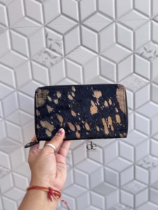 Cartera Metálica de Pelo de Vaca para Mujer, Cartera de Cuero con Pelo, Monedero, Tarjetero, Funda para Teléfono, Estilo Western, Cartera Multicolor para Mujer - Product Image 5