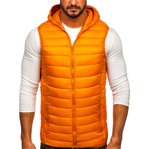 Wholesale Men's Puffer <b>Gilet</b> Streetwear Winter Fashion Clothing Sleeveless Jacket Vest Outdoor Hooded <b>Gilet</b> - Product Image 1