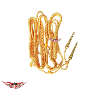 Aiguillette dorée, Aiguillette allemande, Cordon d'épaule, Aiguillettes de la Royal Navy, Aiguillette torsadée avec pointe dorée métallique - Product Image 6