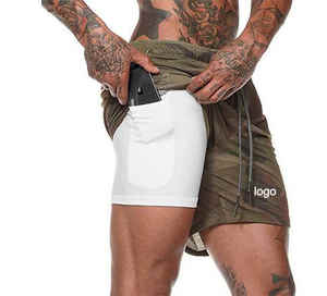 Short de sport pour homme de qualité supérieure, design personnalisé, extensible dans 4 directions, séchage rapide, pour la course à pied, la gym et l'entraînement - Product Image 2