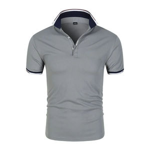 เสื้อโปโลผู้ชายลำลองสไตล์สปอร์ตและธุรกิจ แขนสั้นสำหรับฤดูร้อน ลายเรียบ มีทุกสี ผ้าถัก - Product Image 1