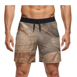 Pantalones Cortos Deportivos para Hombre, Diseño Abstracto Desértico, Sublimados, para Entrenamiento, Fitness, Ropa Deportiva Informal - Product Image 2